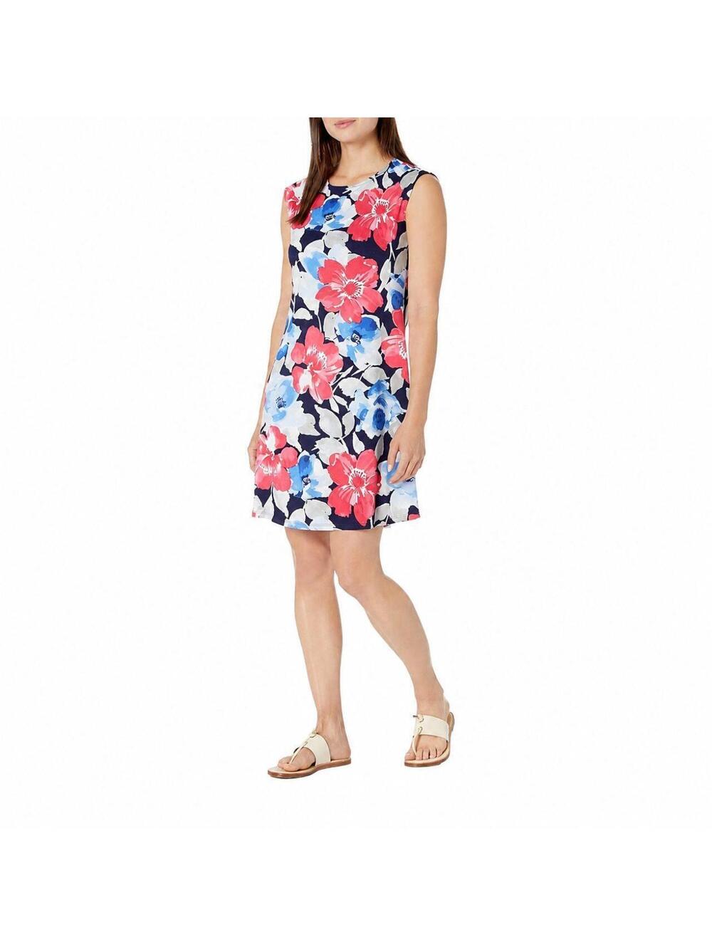 Nine West Women's Blue and Pink Work-dress